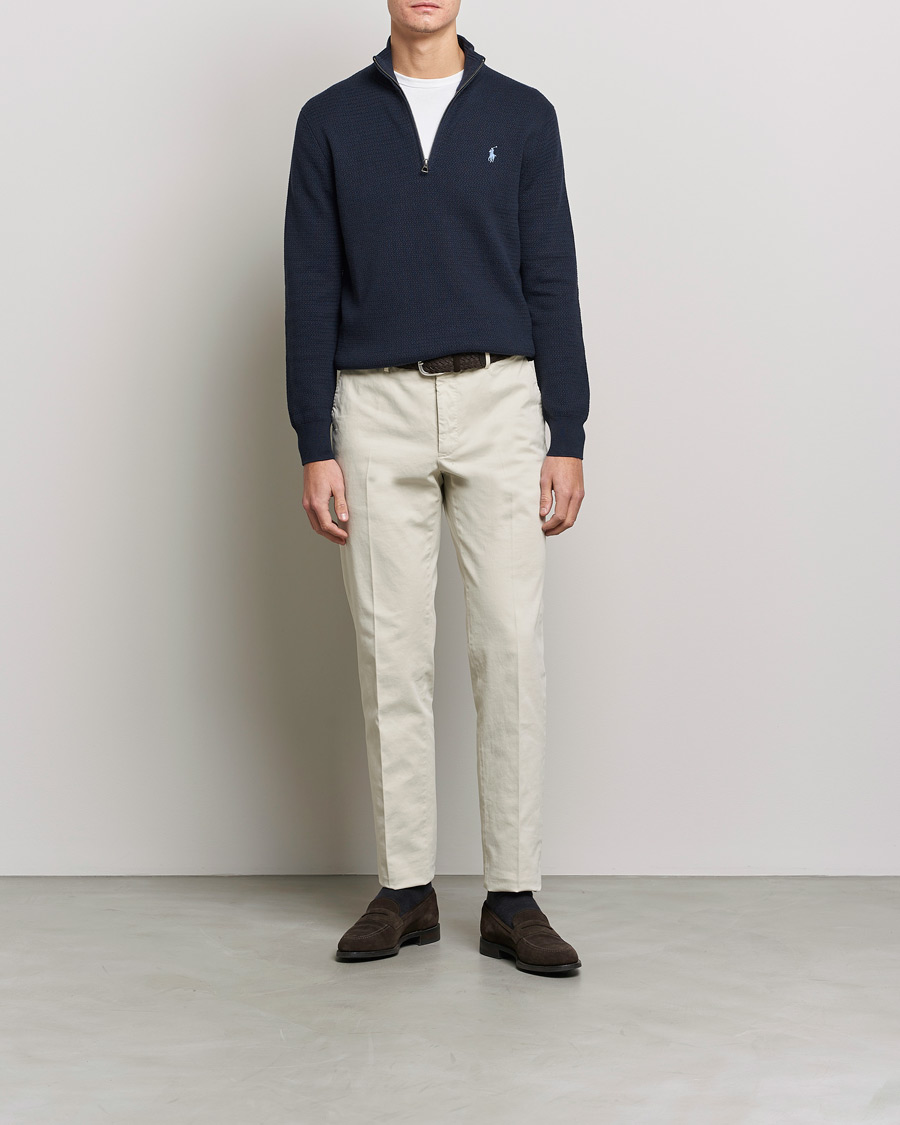 Herre | Gensere | Polo Ralph Lauren | Textured Half Zip Navy Heather