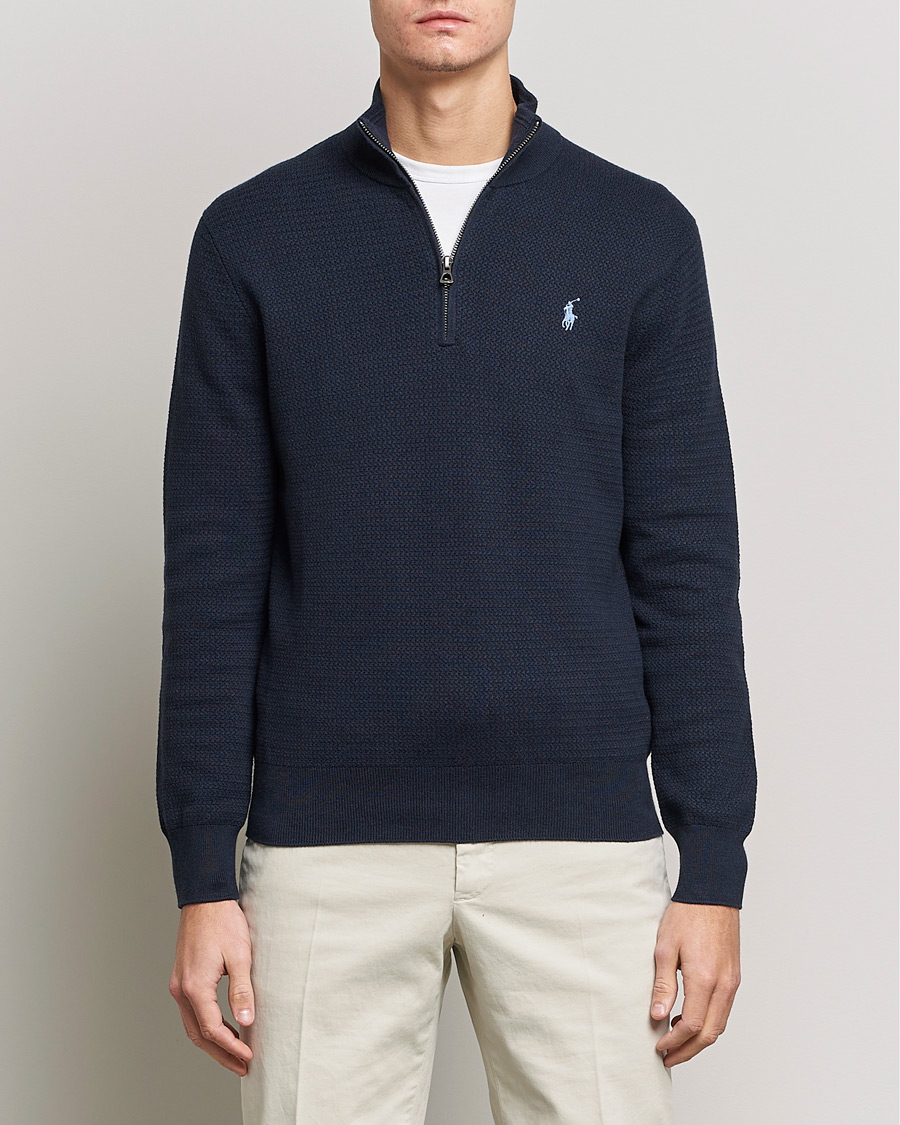 Herre | Gensere | Polo Ralph Lauren | Textured Half Zip Navy Heather