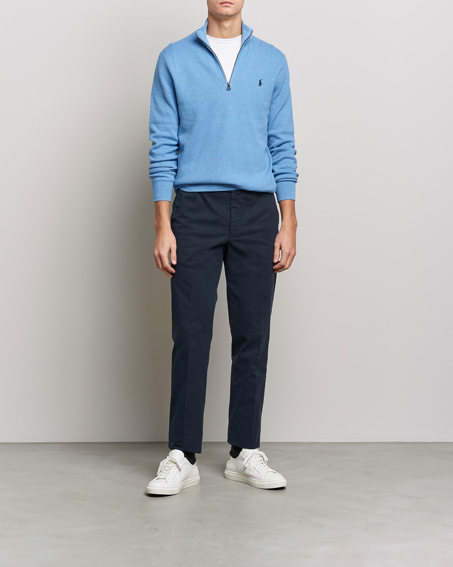Herre | Gensere | Polo Ralph Lauren | Textured Half Zip Soft Royal Heather