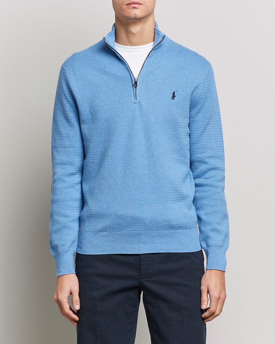 Herre |  | Polo Ralph Lauren | Textured Half Zip Soft Royal Heather