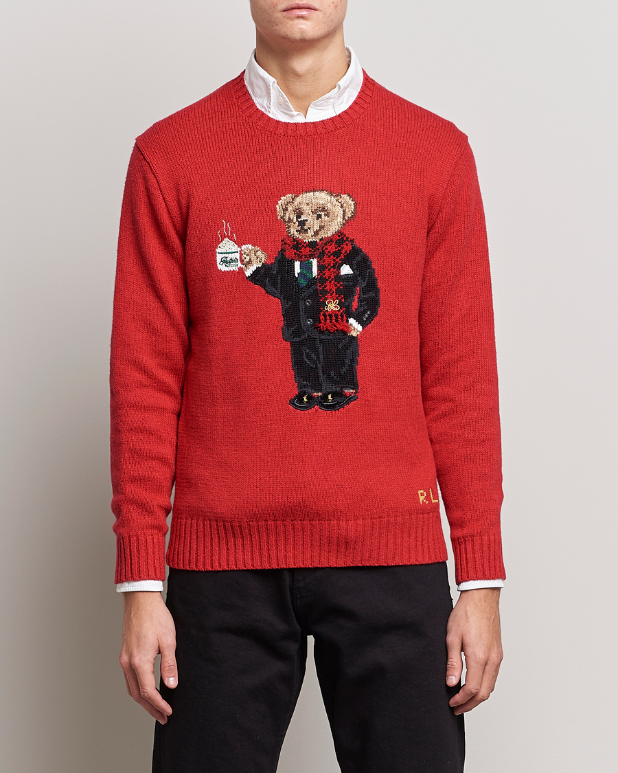 Herre | Julegensere | Polo Ralph Lauren | Lunar New Year Bear Knitted Sweater Red