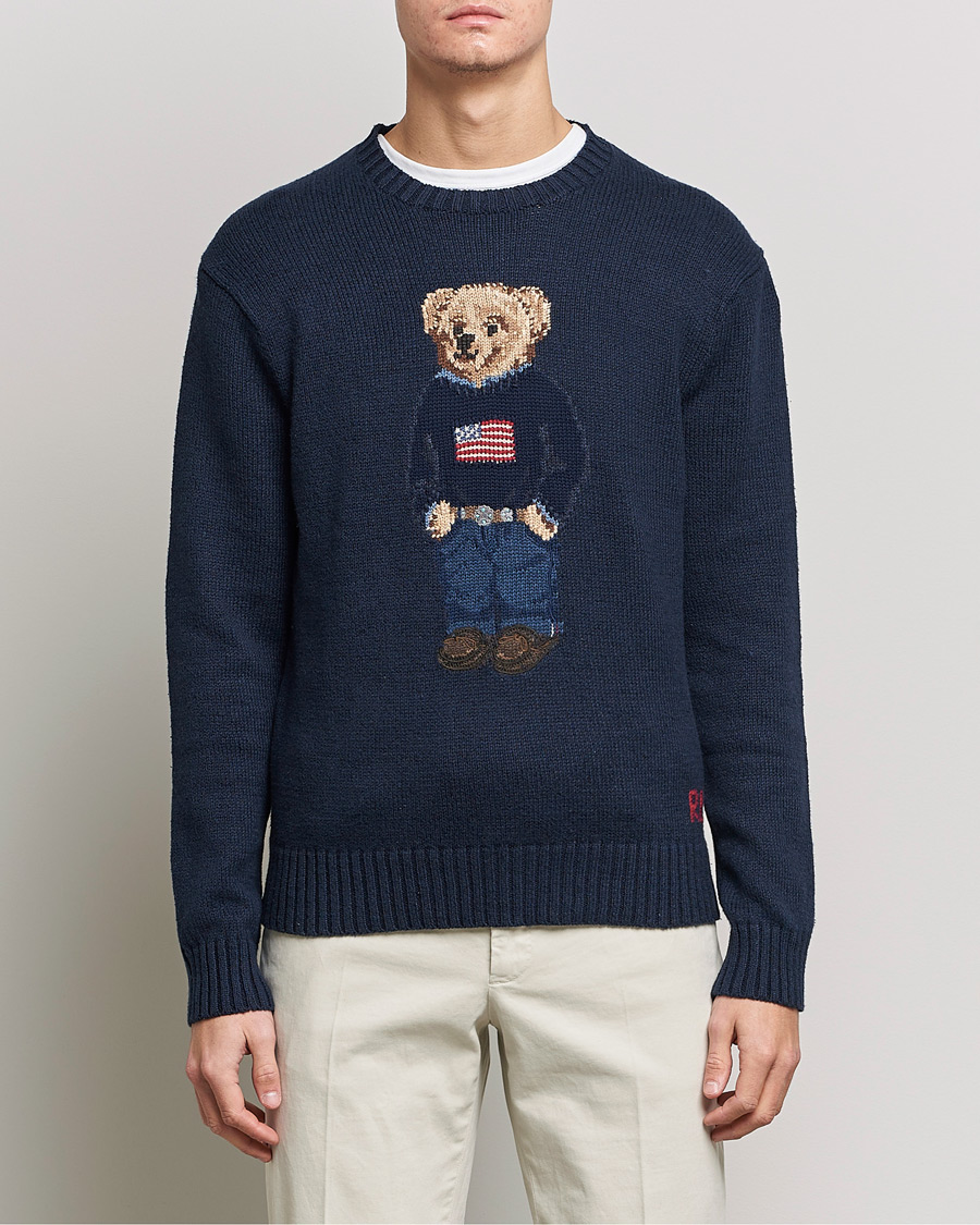 Herre | Gaver | Polo Ralph Lauren | Flag Bear Knitted Sweater Navy