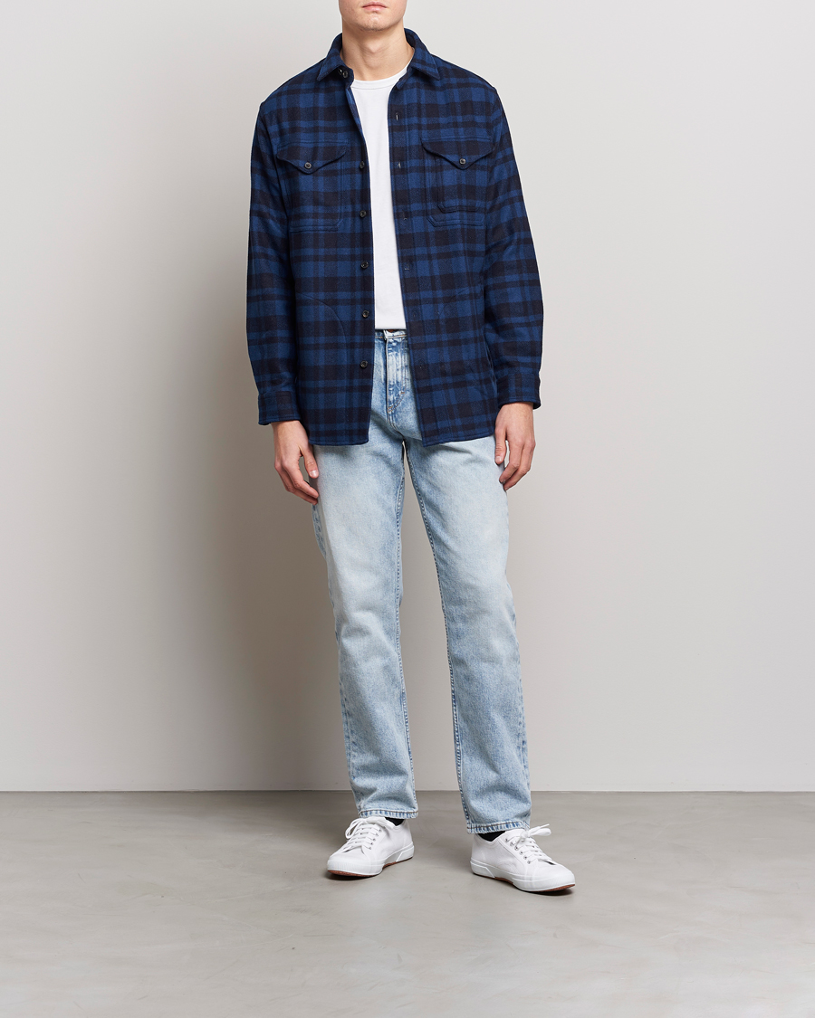 Herre | Skjorter | Polo Ralph Lauren | Wool Blend Checked Overshirt Blue/Navy