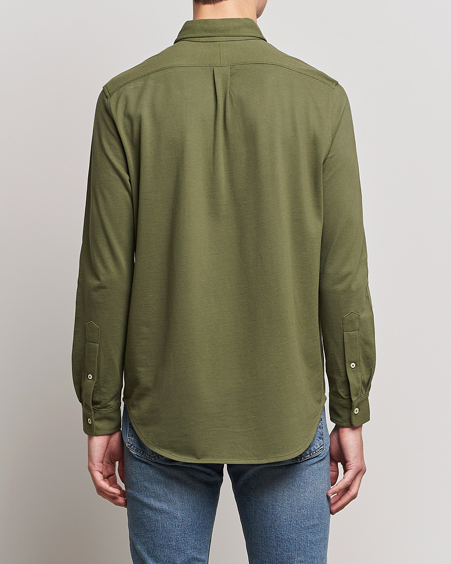 Herre | Skjorter | Polo Ralph Lauren | Slim Fit Featherweight Mesh Shirt Dark Sage