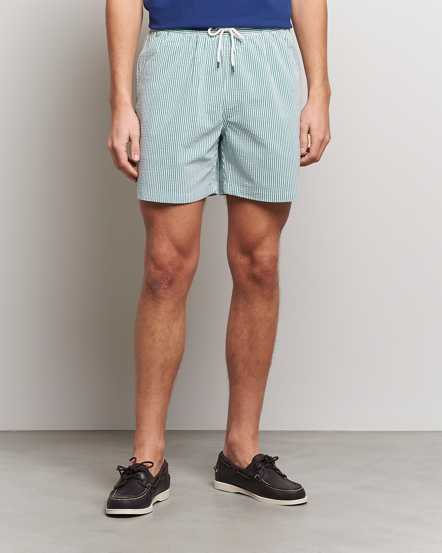 Herre | Nye produktbilder | Polo Ralph Lauren | Recycled Traveler Seersucker Swimshorts Green