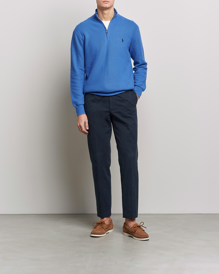 Herre | Zip-gensere | Polo Ralph Lauren | Cotton Half Zip Maidstone Blue