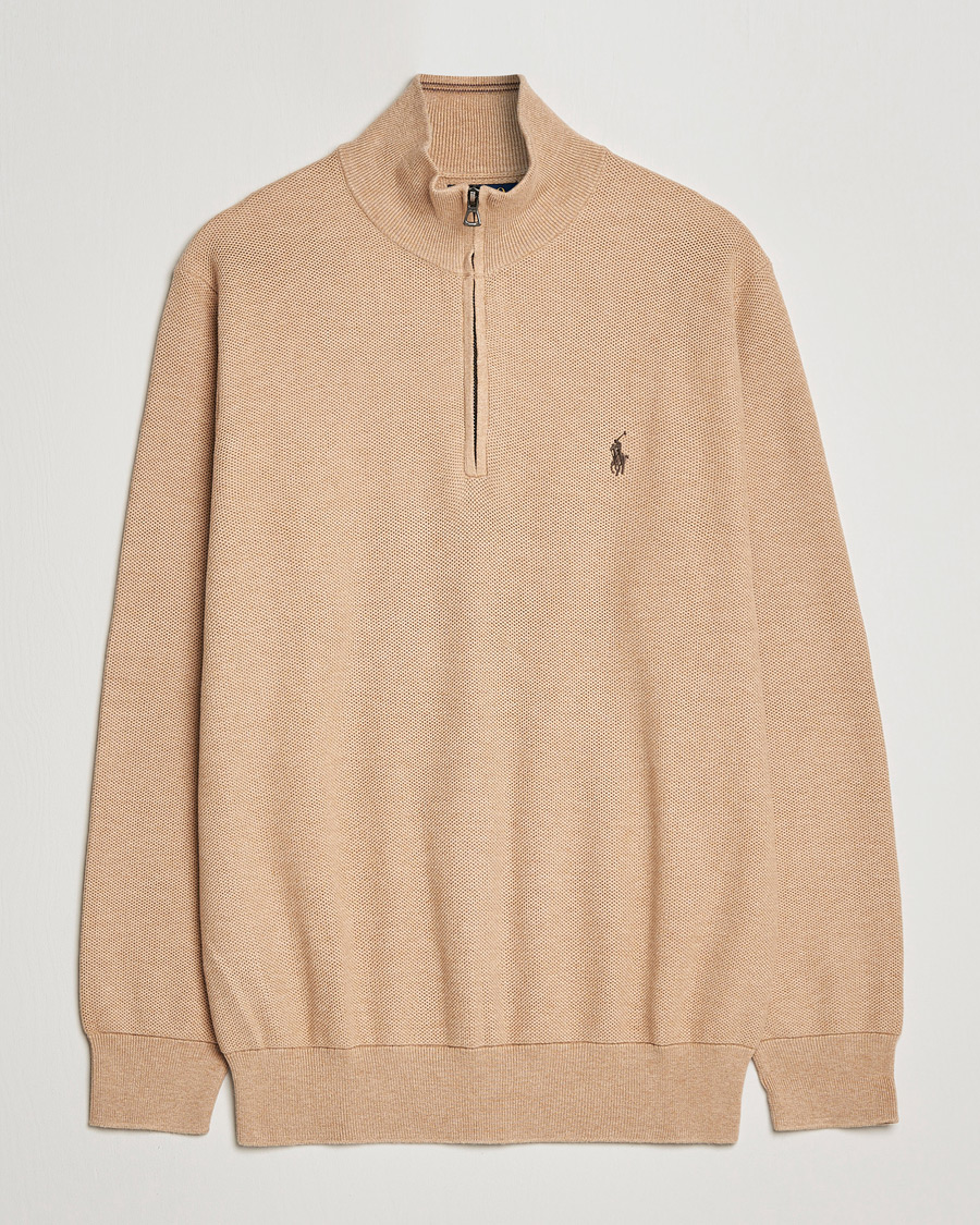 Herre | Gensere | Polo Ralph Lauren | Cotton Half Zip Camel Melange