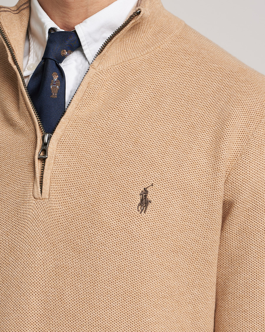 Herre | Gensere | Polo Ralph Lauren | Cotton Half Zip Camel Melange
