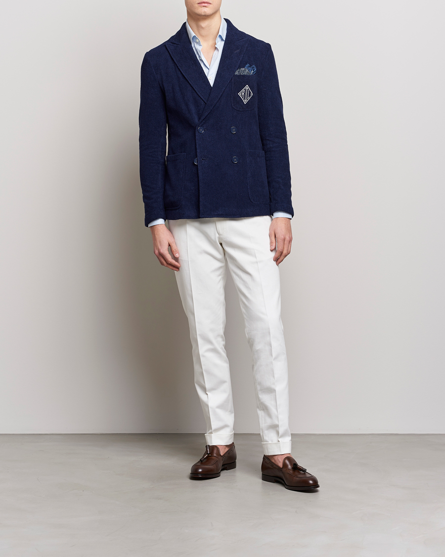 Herre | Dressjakker | Ralph Lauren Purple Label | Knitted Terry Cloth Blazer Navy