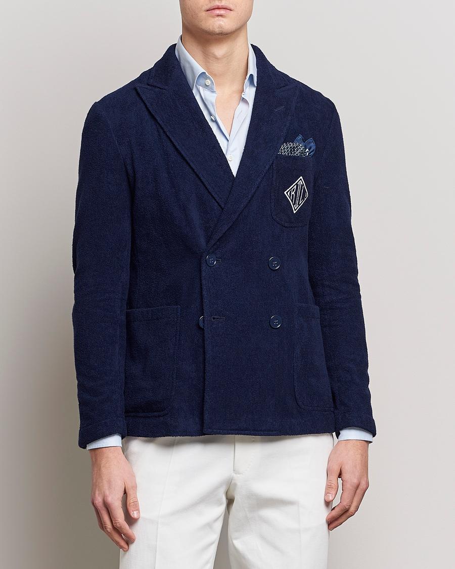 Herre | Dressjakker | Ralph Lauren Purple Label | Knitted Terry Cloth Blazer Navy