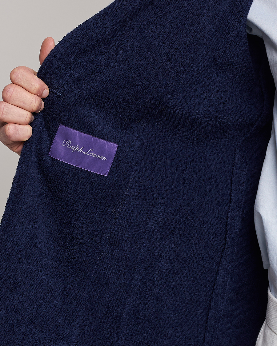 Herre | Dressjakker | Ralph Lauren Purple Label | Knitted Terry Cloth Blazer Navy