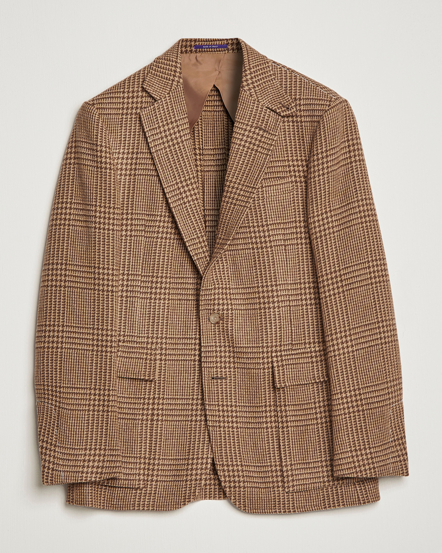 Herre | Dressjakker | Ralph Lauren Purple Label | Glenplaid Sportcoat Beige/Brown