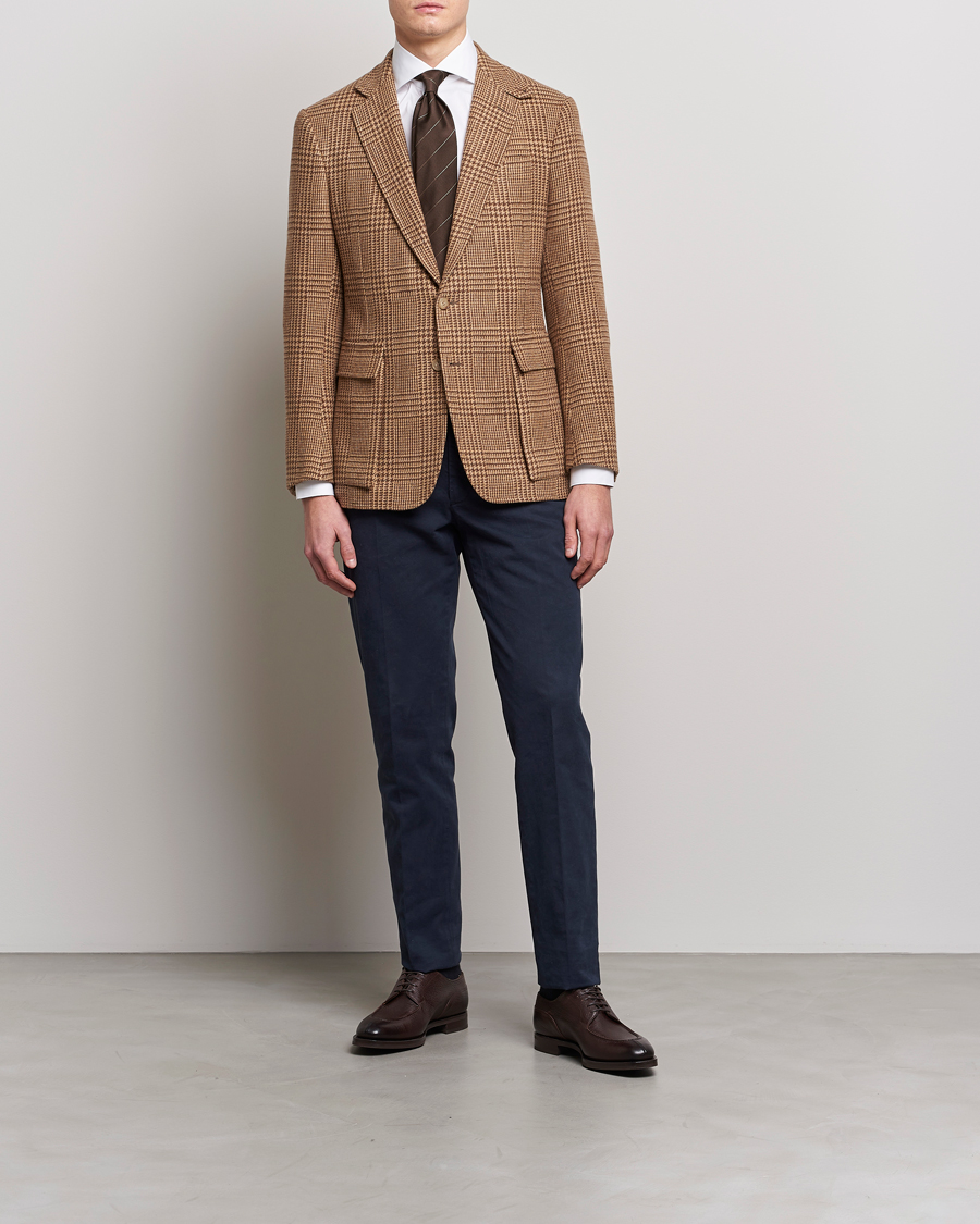 Herre | Dressjakker | Ralph Lauren Purple Label | Glenplaid Sportcoat Beige/Brown