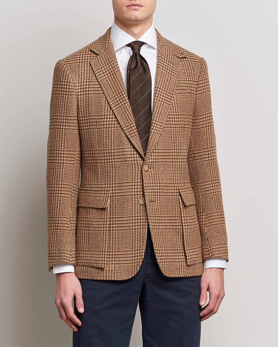 Herre | Dressjakker | Ralph Lauren Purple Label | Glenplaid Sportcoat Beige/Brown