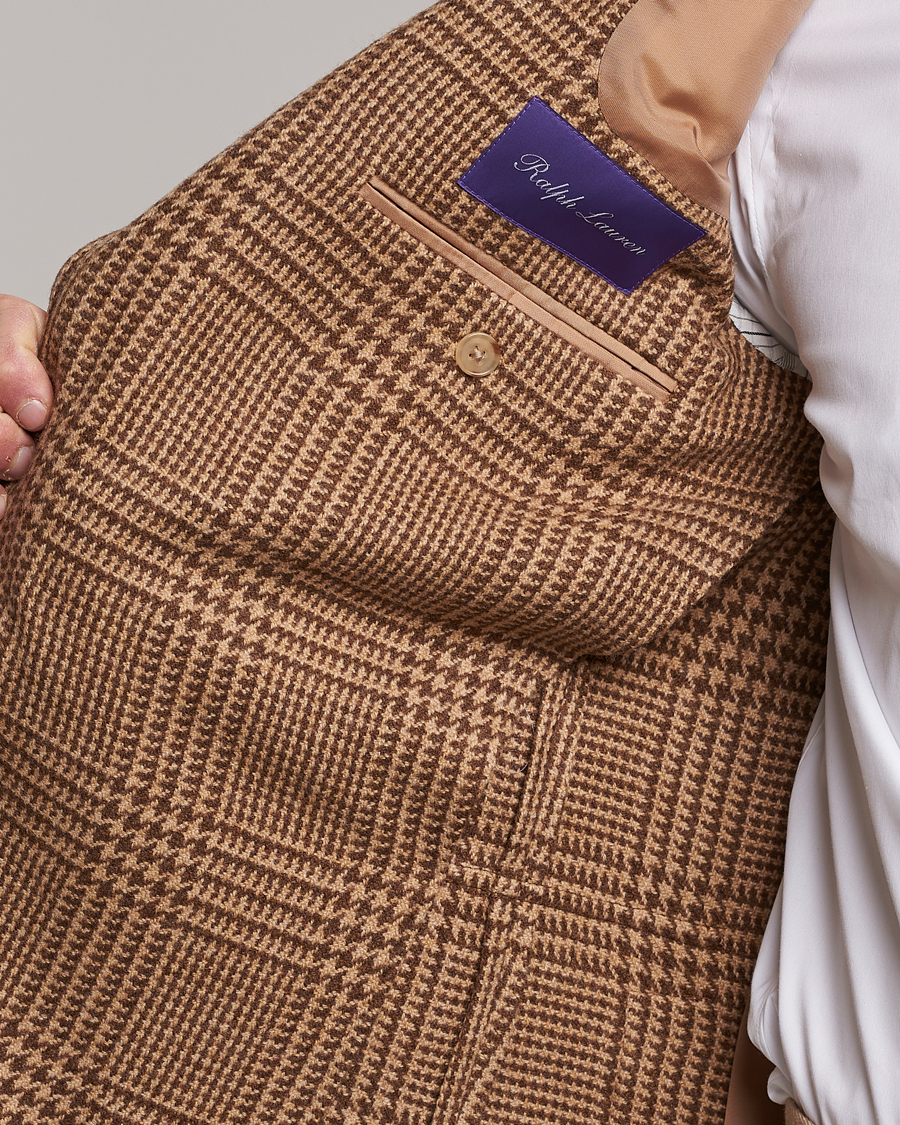 Herre | Dressjakker | Ralph Lauren Purple Label | Glenplaid Sportcoat Beige/Brown