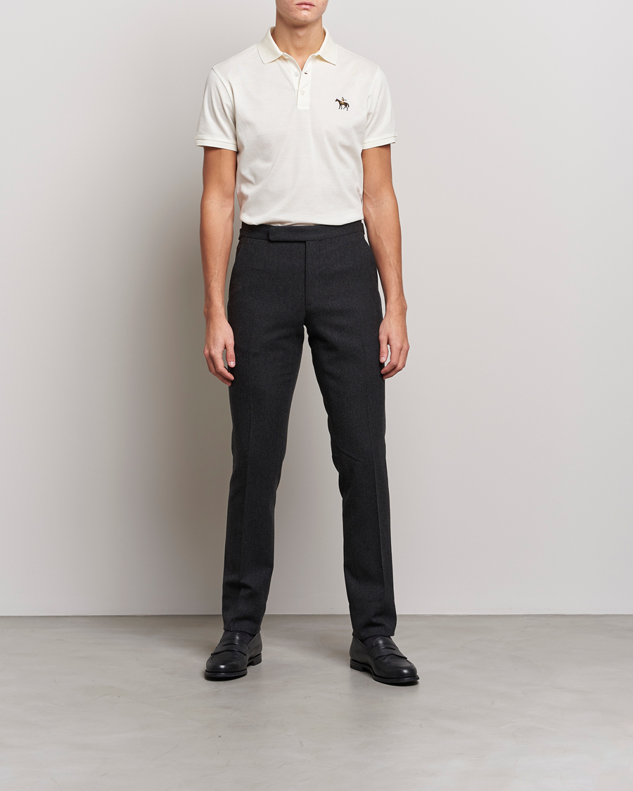 Herre | Pikéer | Ralph Lauren Purple Label | Mercerized Cotton Polo Classic Cream