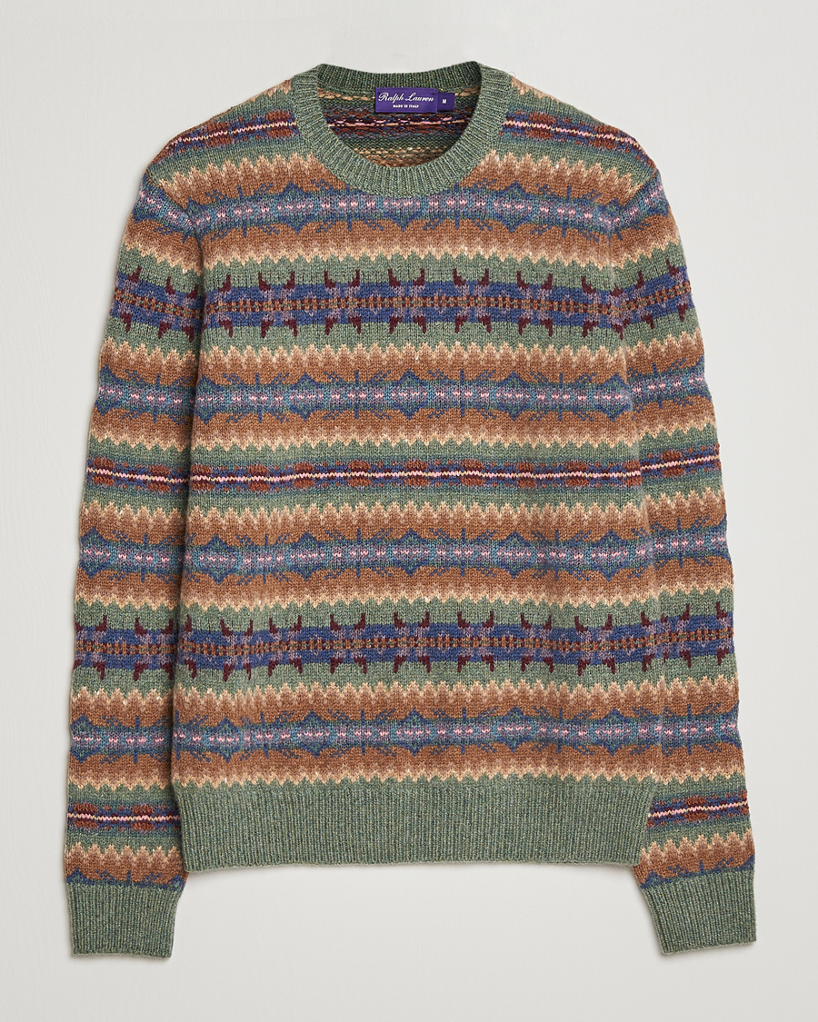Herre | Gensere | Ralph Lauren Purple Label | Fairisle Jacquard Sweater Tan Multi