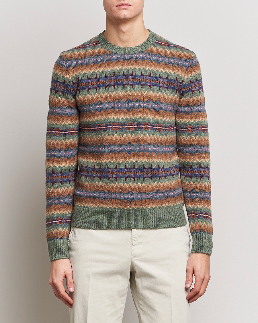 Herre | Gensere | Ralph Lauren Purple Label | Fairisle Jacquard Sweater Tan Multi