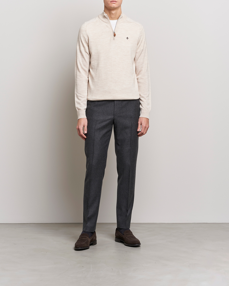 Herre | Gensere | Morris | John Merino Half Zip Ecru