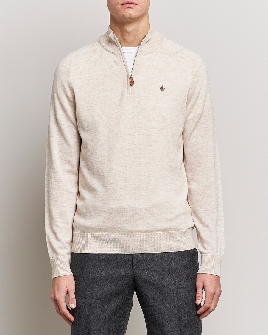 Herre | Half-zip | Morris | John Merino Half Zip Ecru