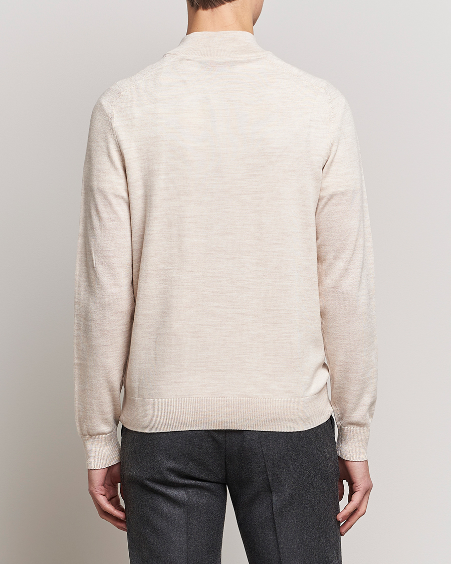 Herre | Gensere | Morris | John Merino Half Zip Ecru