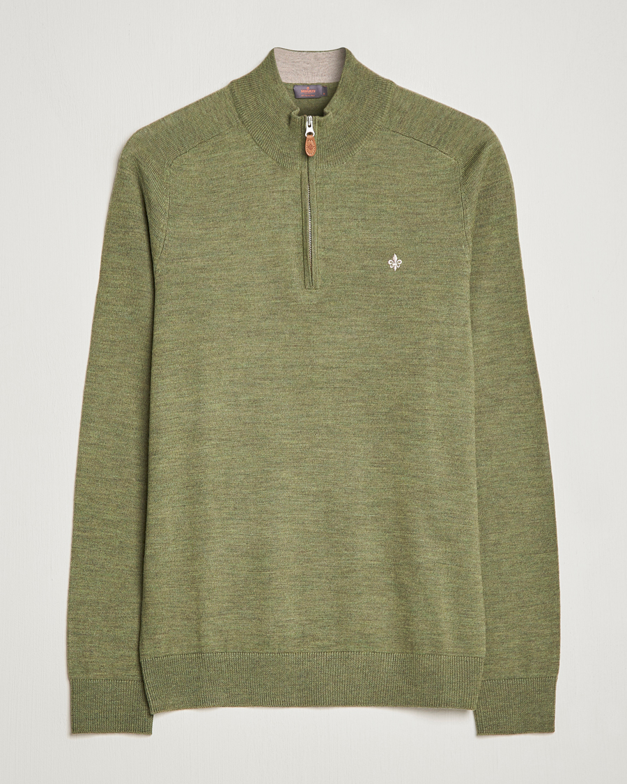 Herre | Gensere | Morris | John Merino Half Zip Sage Green
