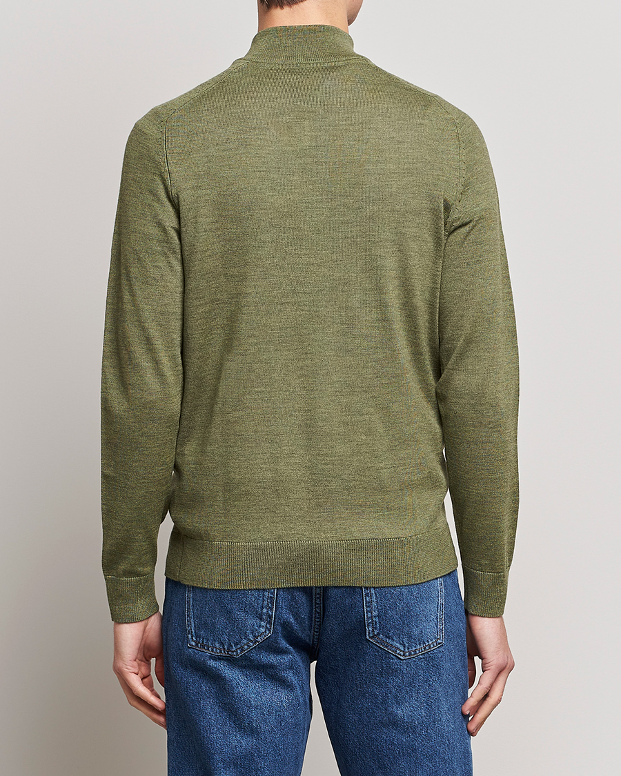 Herre | Gensere | Morris | John Merino Half Zip Sage Green