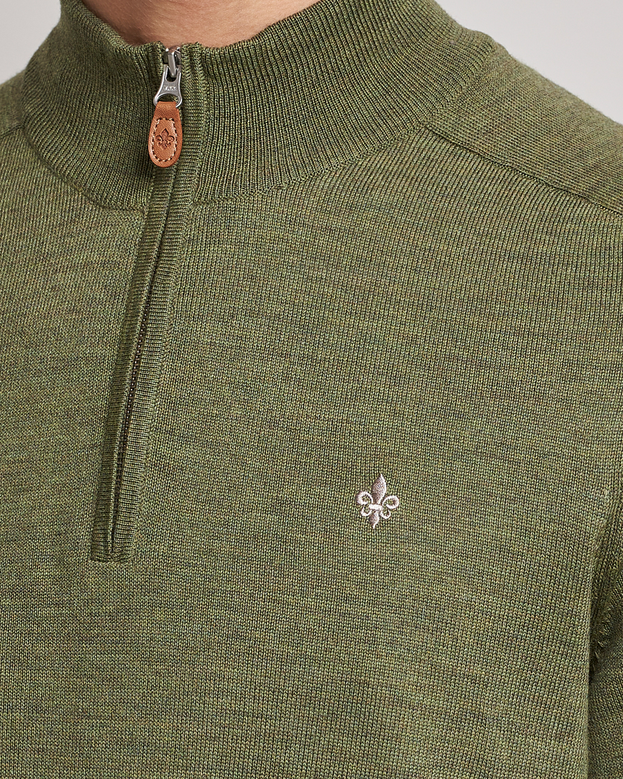 Herre | Gensere | Morris | John Merino Half Zip Sage Green