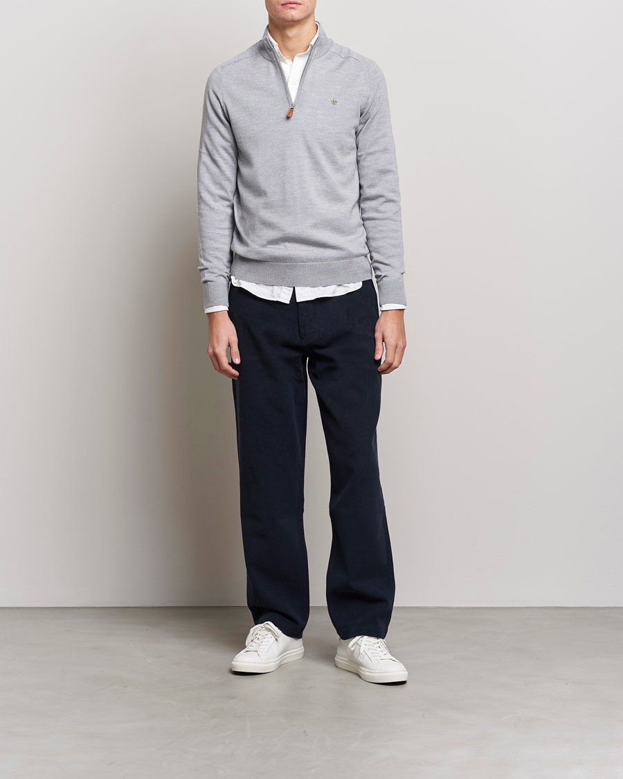 Herre | Gensere | Morris | John Merino Half Zip Grey