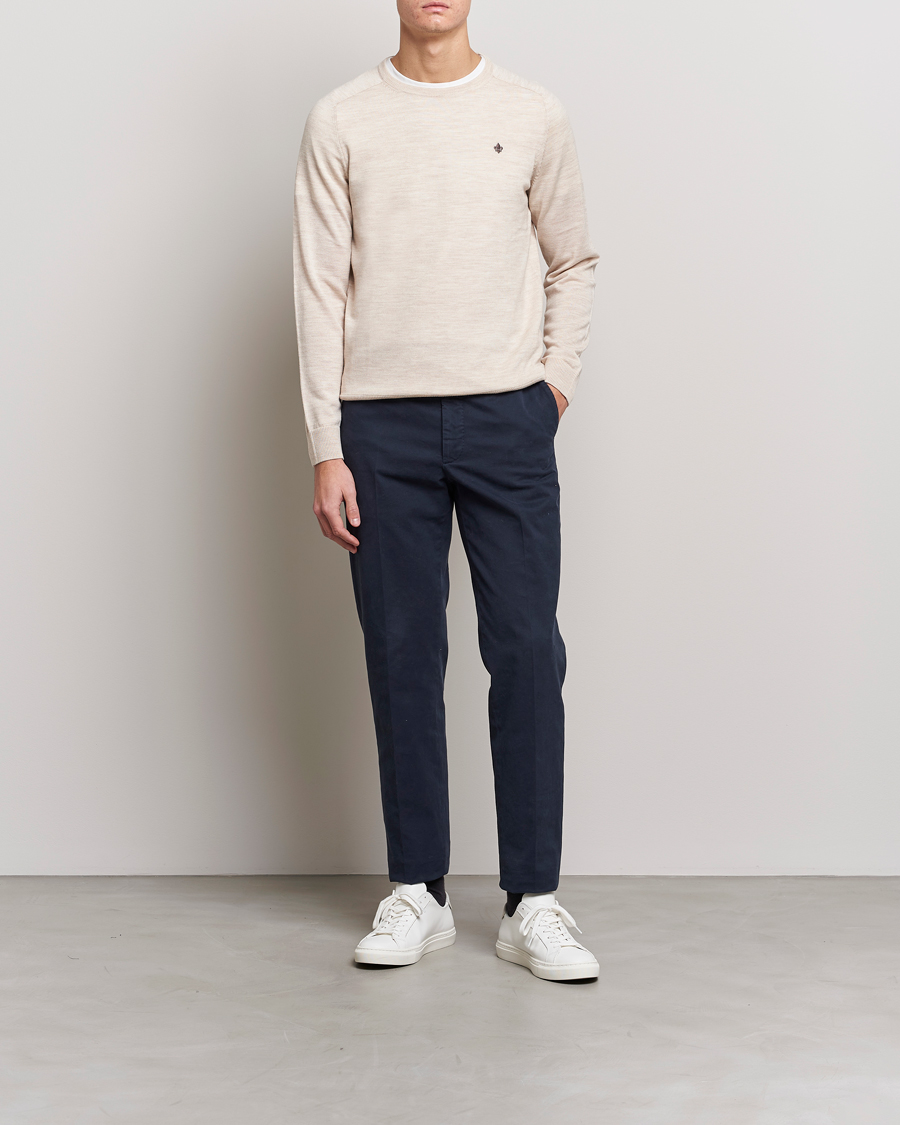 Herre | Gensere | Morris | Merino Crew Neck Pullover Ecru