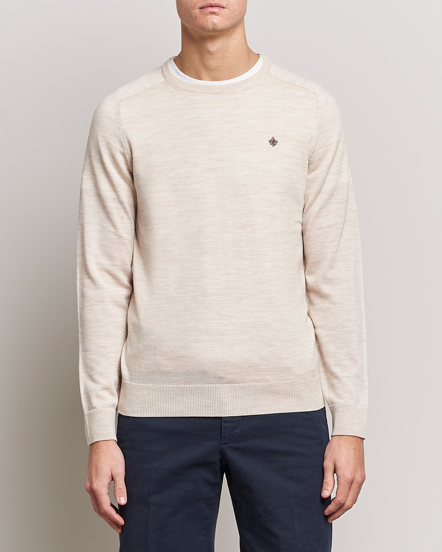 Herre | Pullovers rund hals | Morris | Merino Crew Neck Pullover Ecru