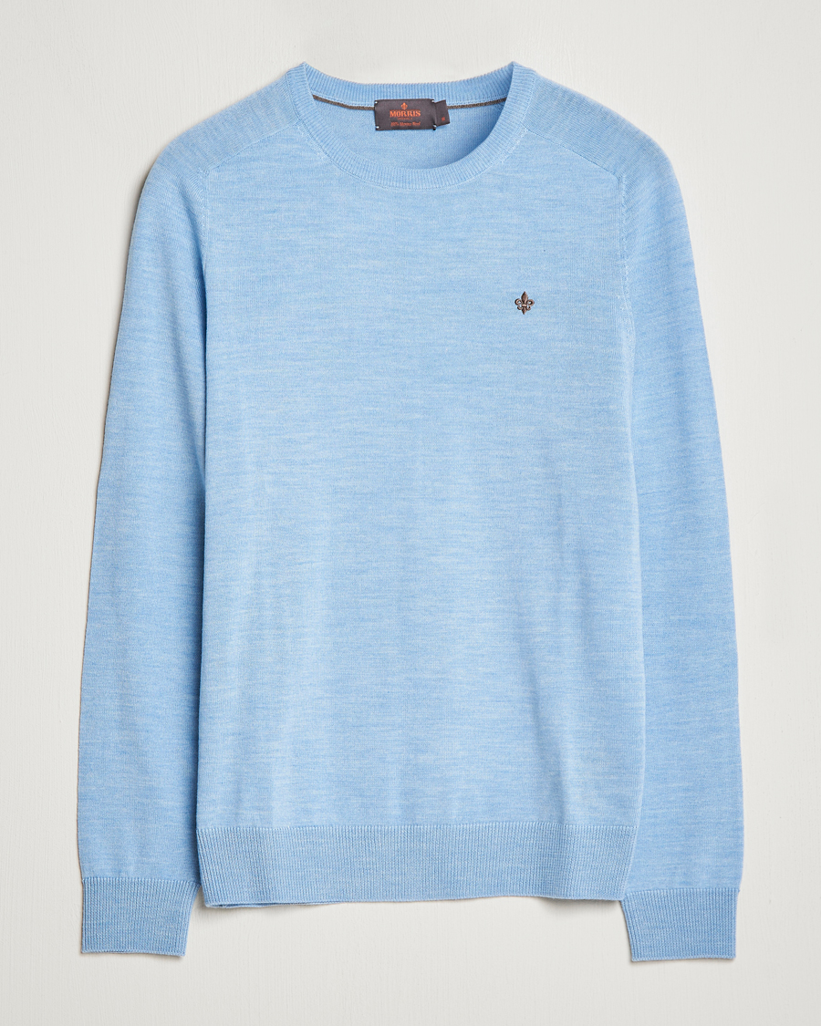 Herre | Gensere | Morris | Merino Crew Neck Pullover Light Blue