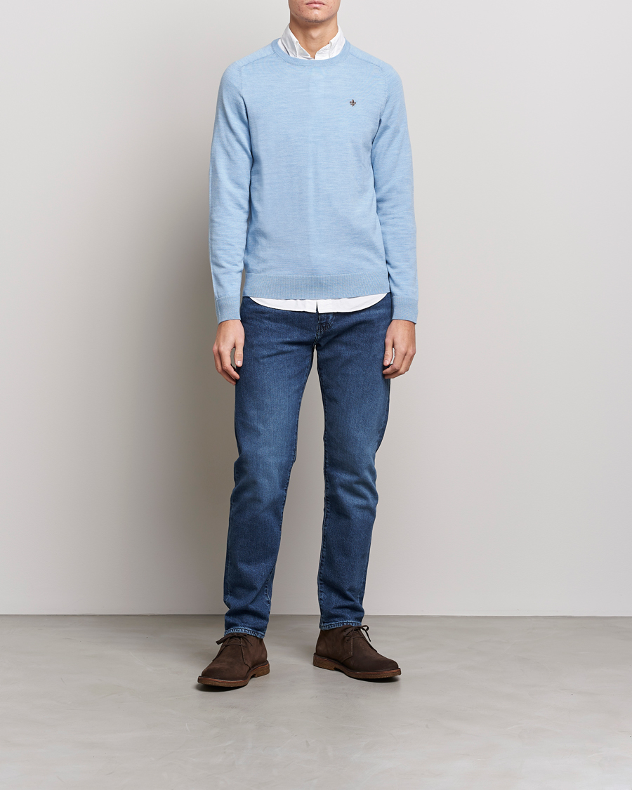 Herre | Gensere | Morris | Merino Crew Neck Pullover Light Blue