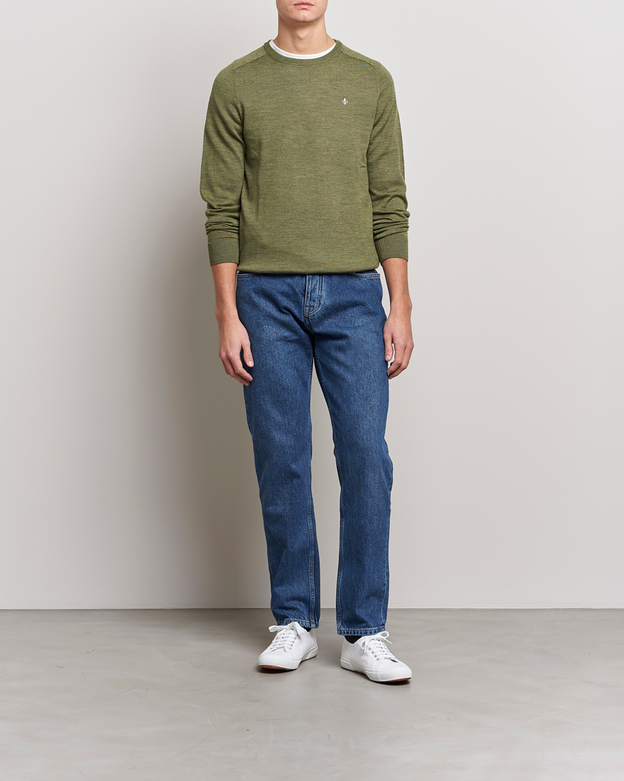 Herre | Gensere | Morris | Merino Crew Neck Pullover Sage Green