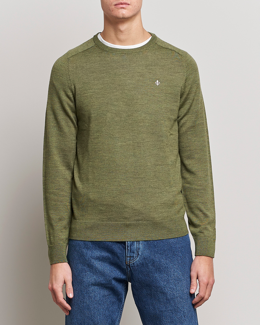 Herre |  | Morris | Merino Crew Neck Pullover Sage Green