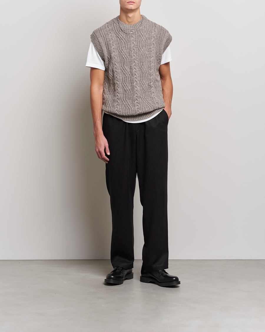 Herre | Business & Beyond | NN07 | Cable Structured Knitted Vest Nature Melange