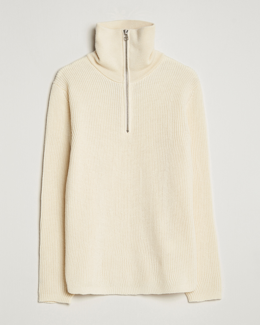 Herre | Gensere | NN07 | Holger Knitted Ribbed Half Zip Ecur