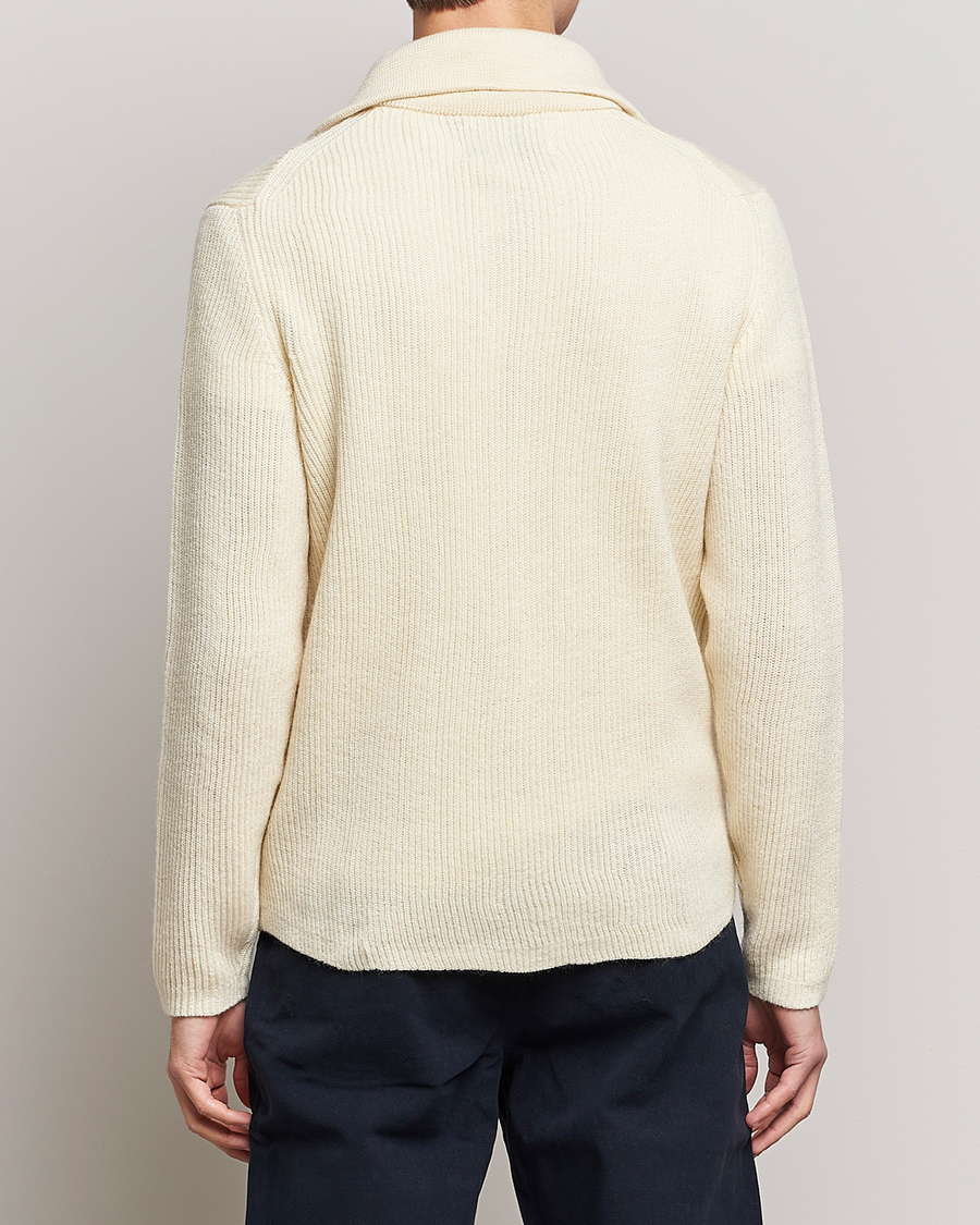 Herre | Gensere | NN07 | Holger Knitted Ribbed Half Zip Ecur