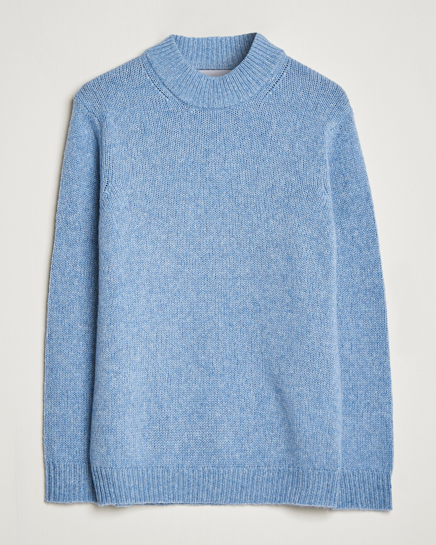Herre | Gensere | NN07 | Nick Knitted Merino Mock Neck Light Blue Melange
