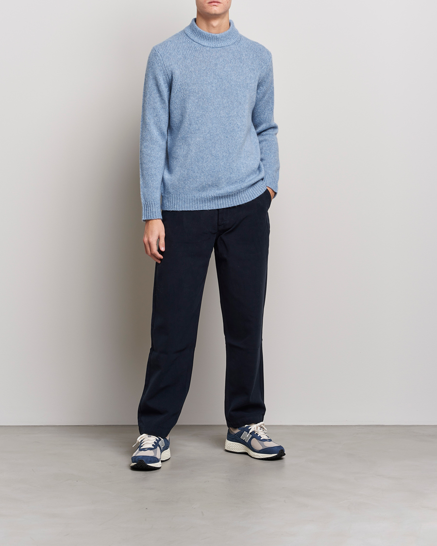 Herre | Gensere | NN07 | Nick Knitted Merino Mock Neck Light Blue Melange