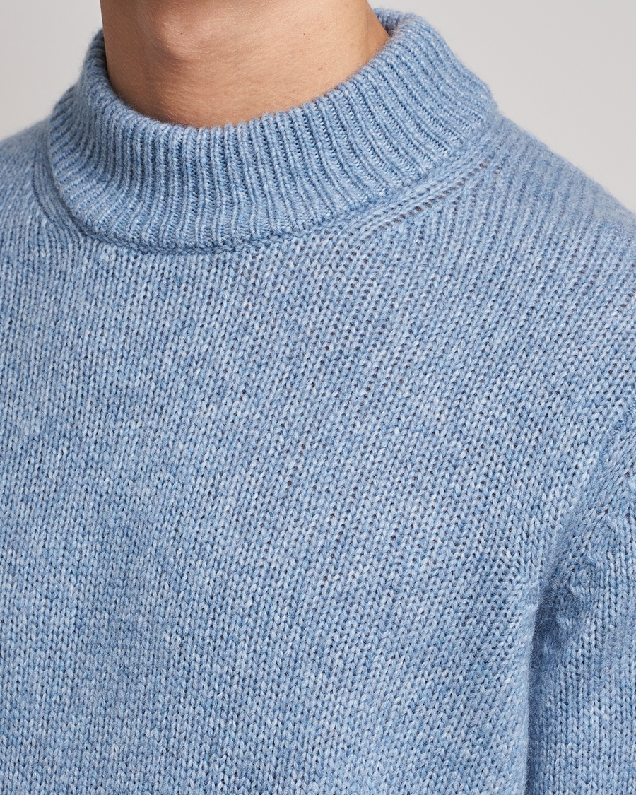 Herre | Gensere | NN07 | Nick Knitted Merino Mock Neck Light Blue Melange