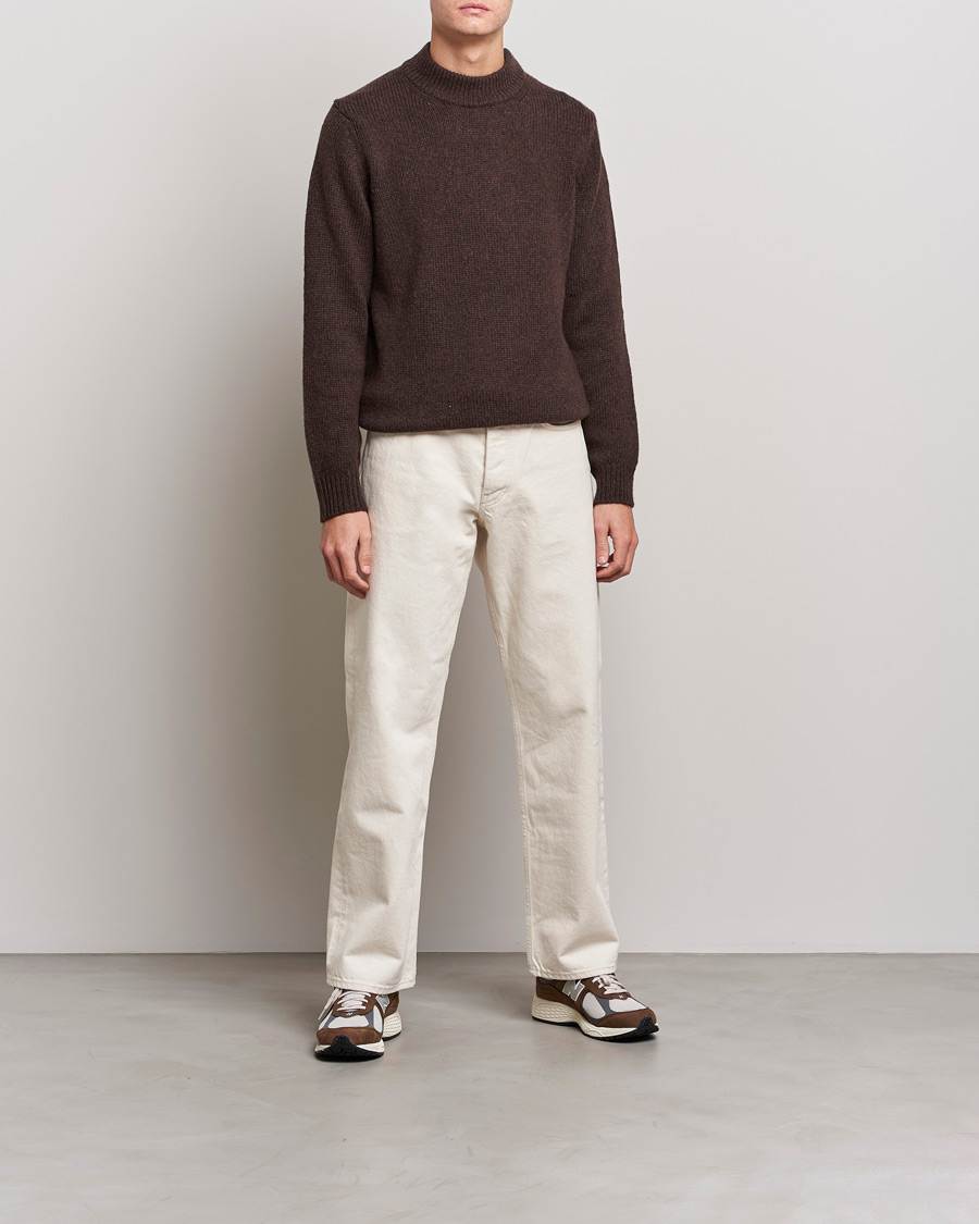 Herre | Gensere | NN07 | Nick Knitted Merino Mock Neck Dark Brown