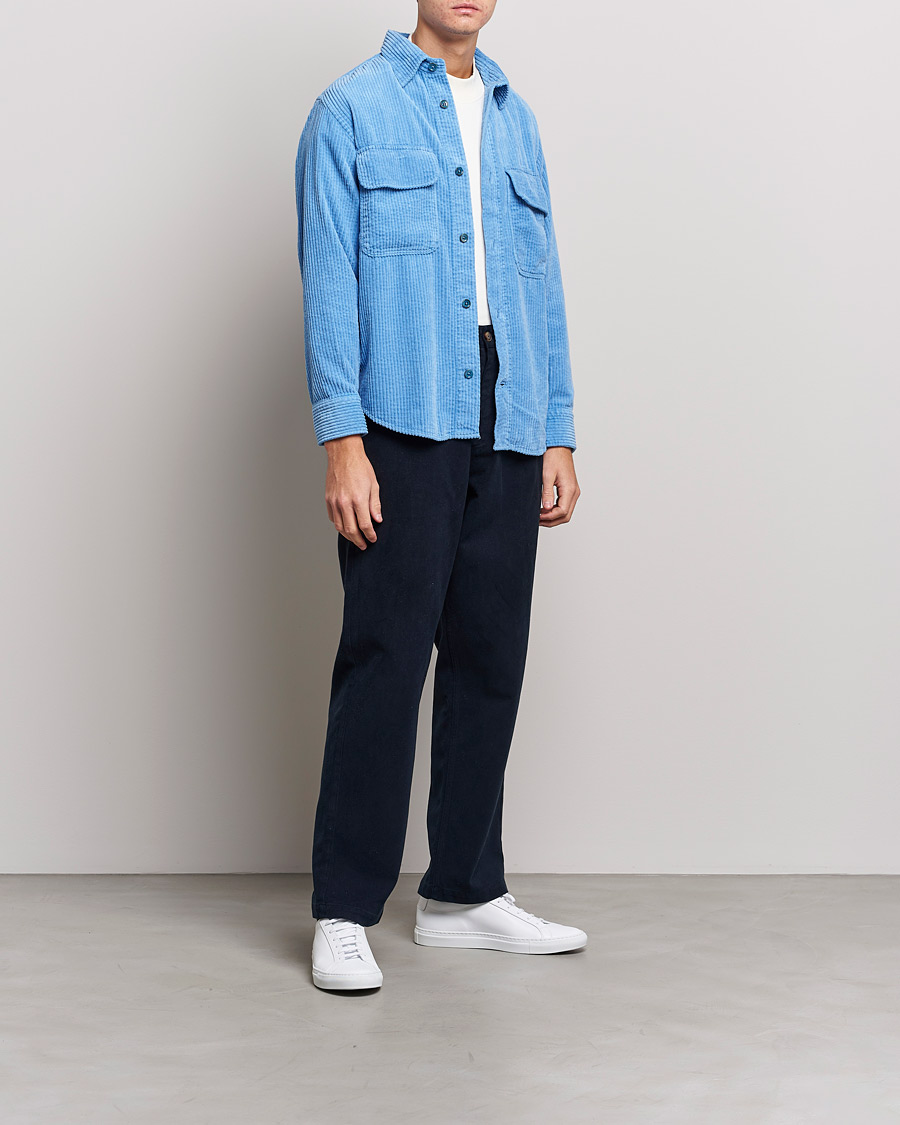Herre | Skjorter | NN07 | Folmer Corduroy Shirt Cobalt Blue