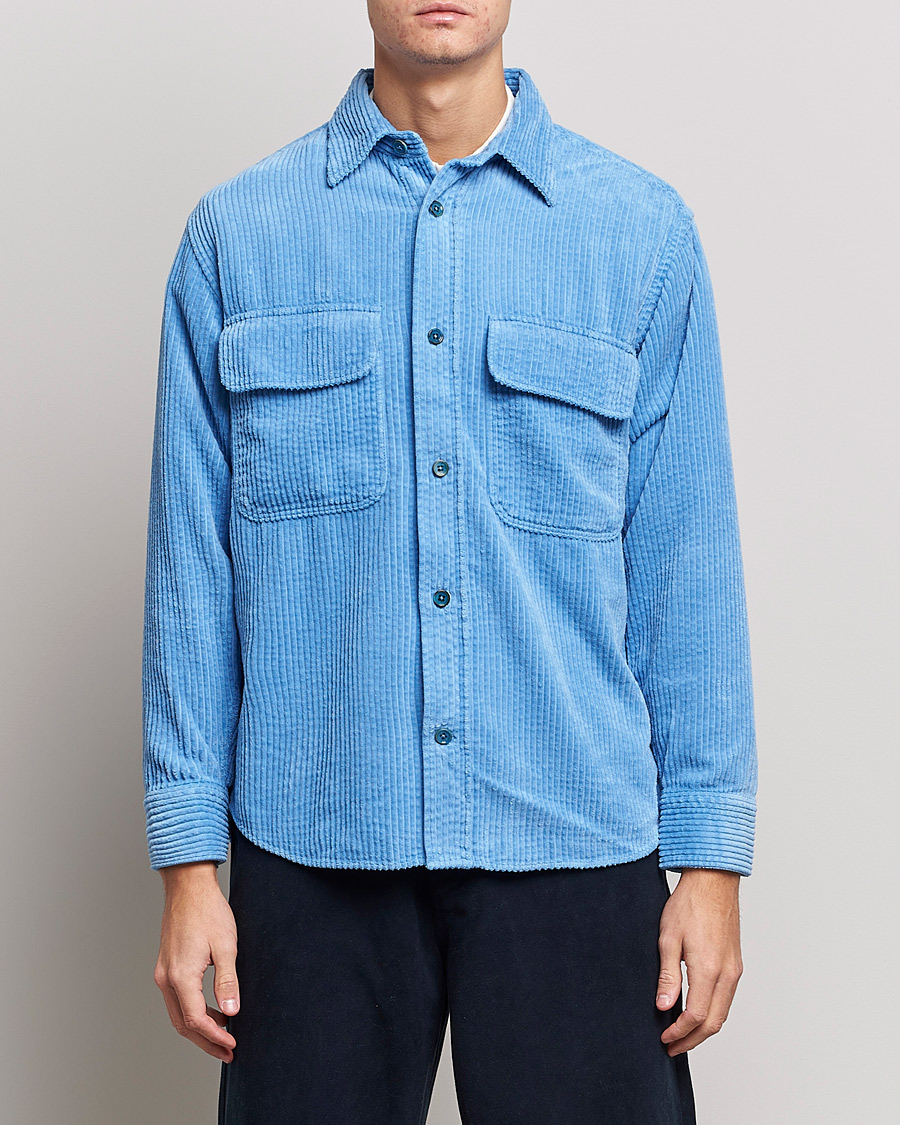 Herre | Skjorter | NN07 | Folmer Corduroy Shirt Cobalt Blue