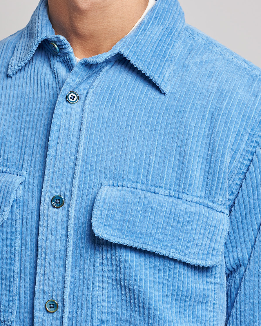 Herre | Skjorter | NN07 | Folmer Corduroy Shirt Cobalt Blue