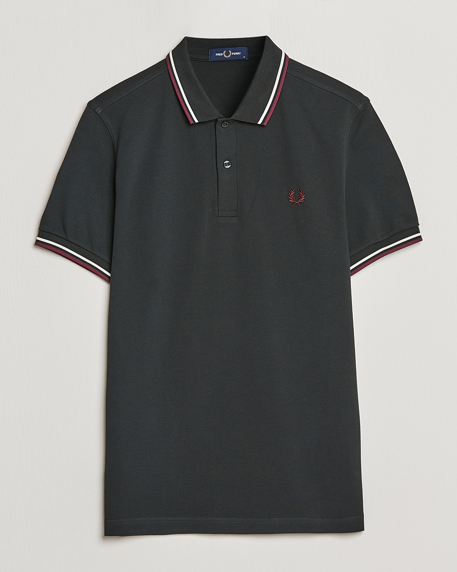 Herre | Pikéer | Fred Perry | Twin Tipped Polo Shirt Night Green Ecru