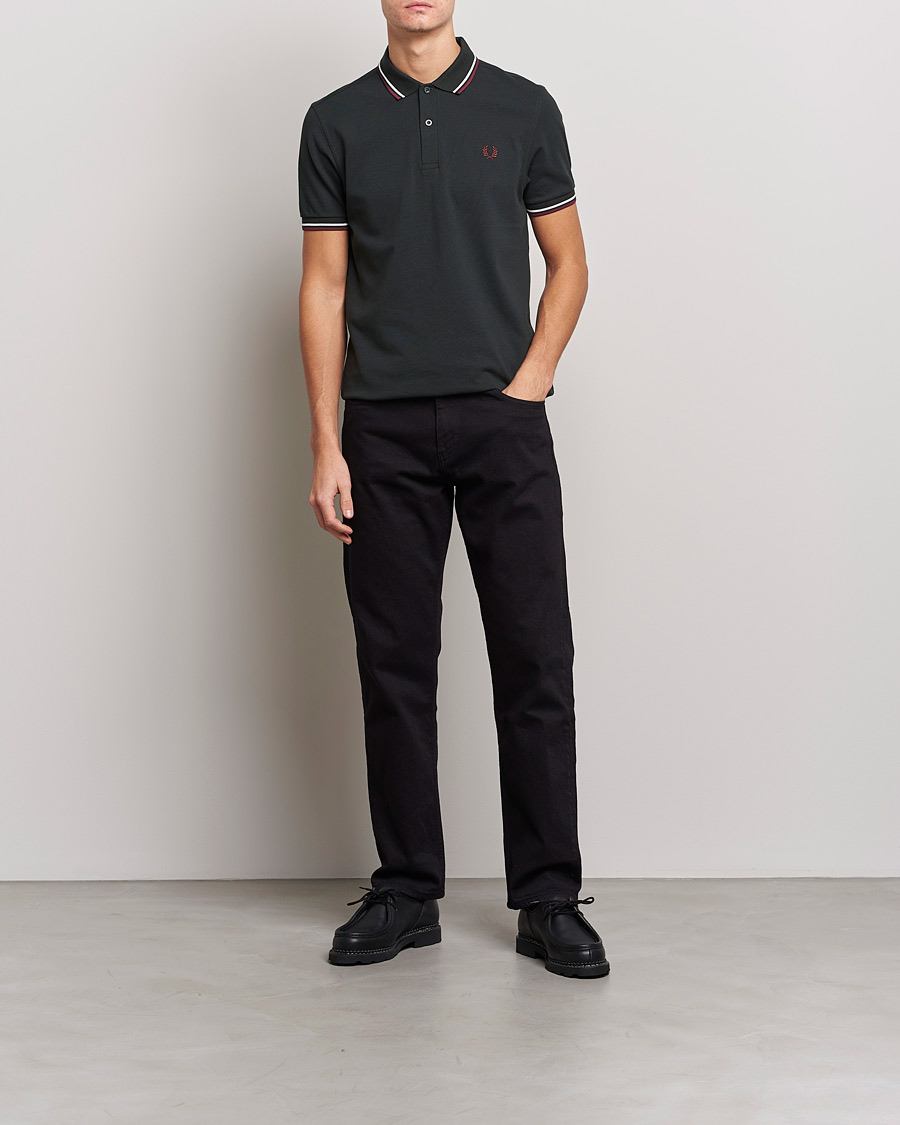 Herre | Pikéer | Fred Perry | Twin Tipped Polo Shirt Night Green Ecru