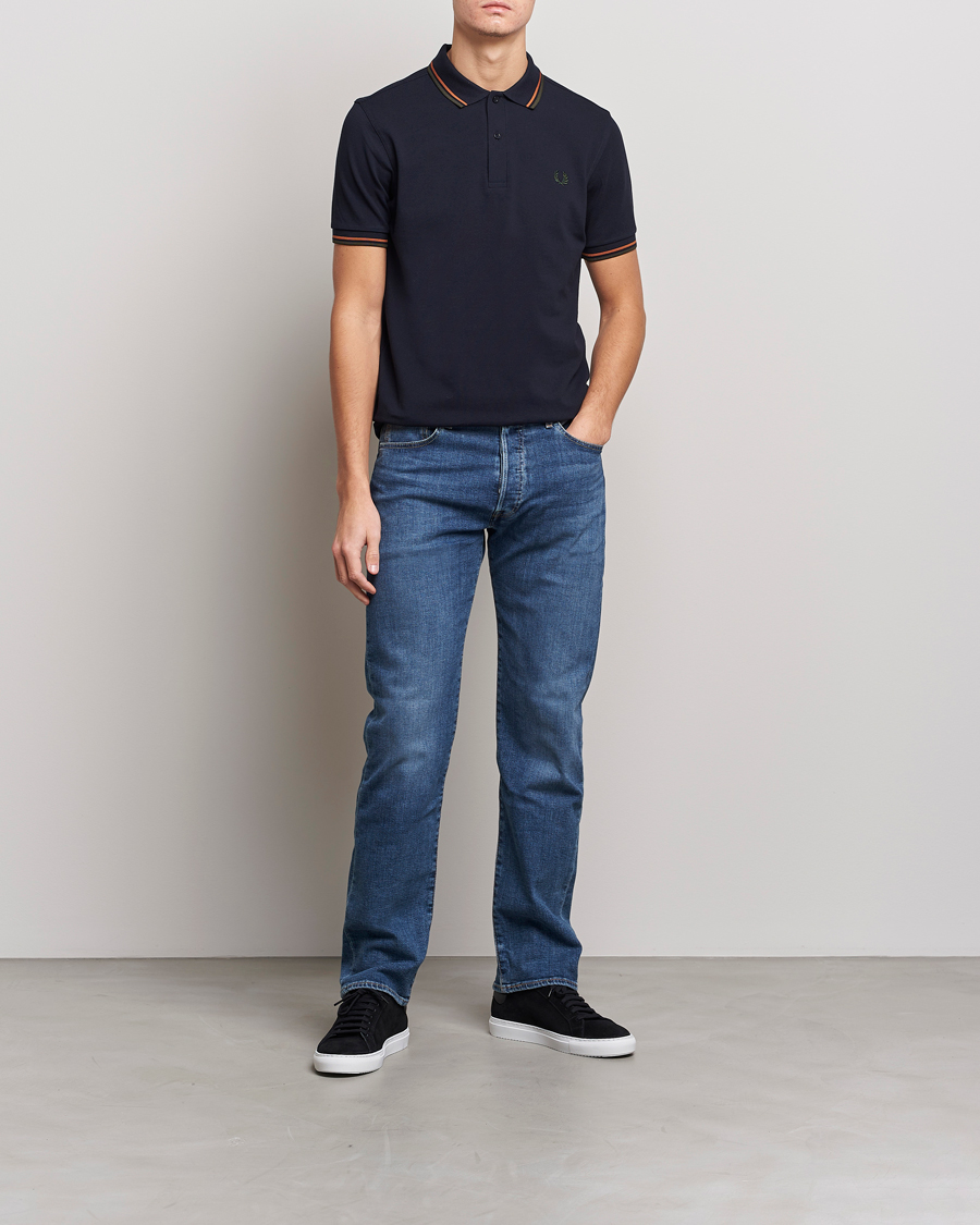Herre | Pikéer | Fred Perry | Twin Tipped Polo Shirt Navy Night Green