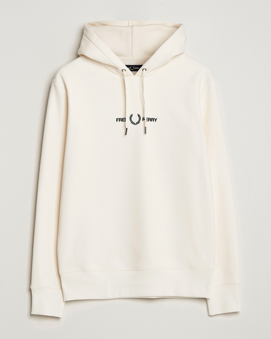 Herre | Gensere | Fred Perry | Emboided Hooded Sweatshirt Ecru