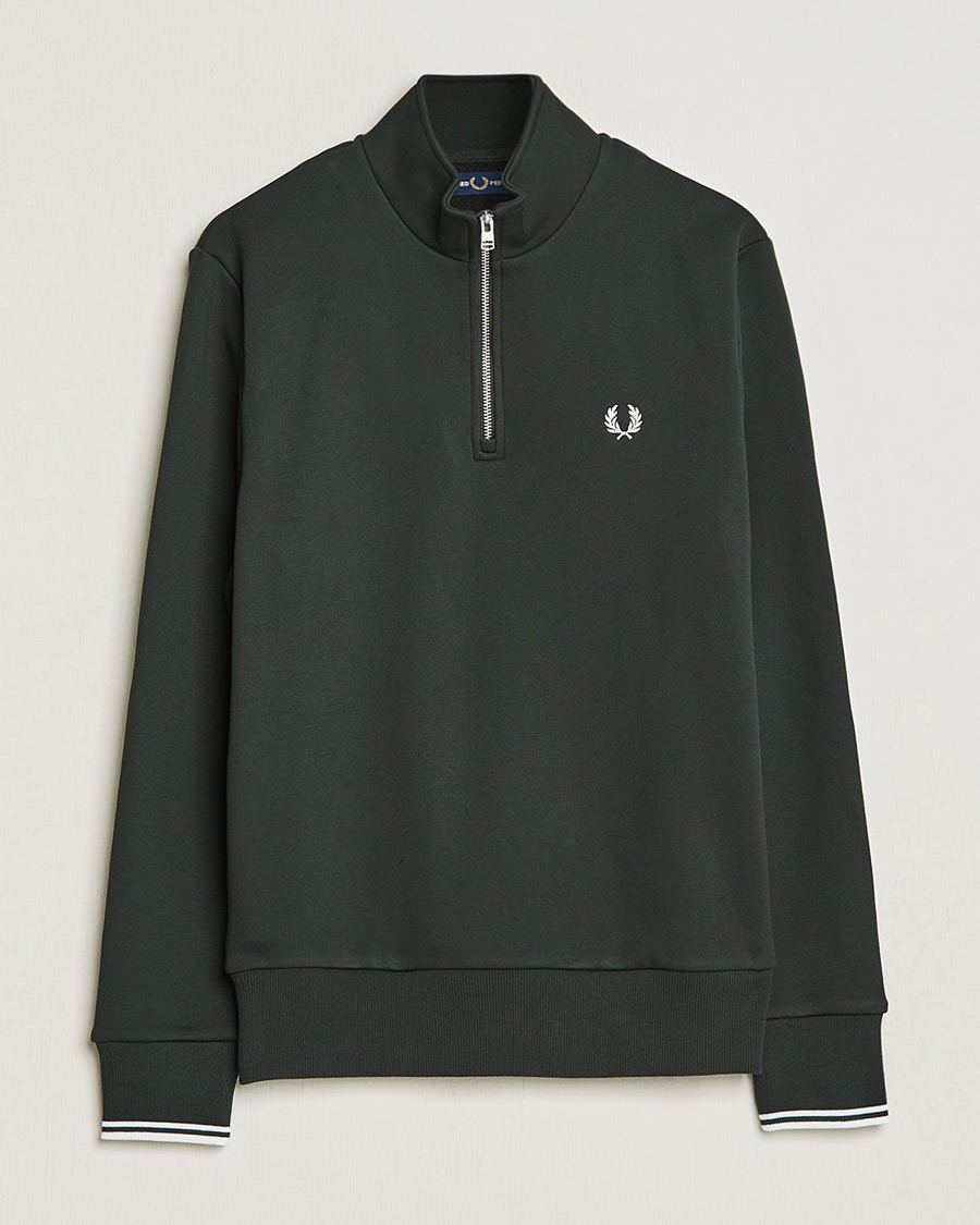 Herre | Gensere | Fred Perry | Half Zip Sweatshirt Night Green
